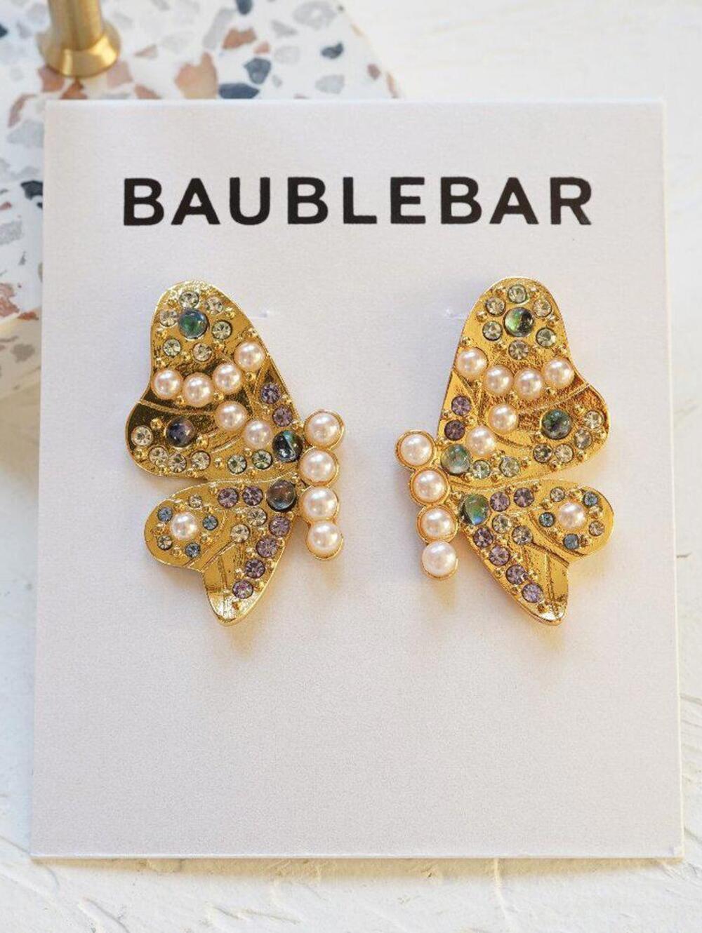 BaubleBar Lady Button Butterfly Stud Earrings